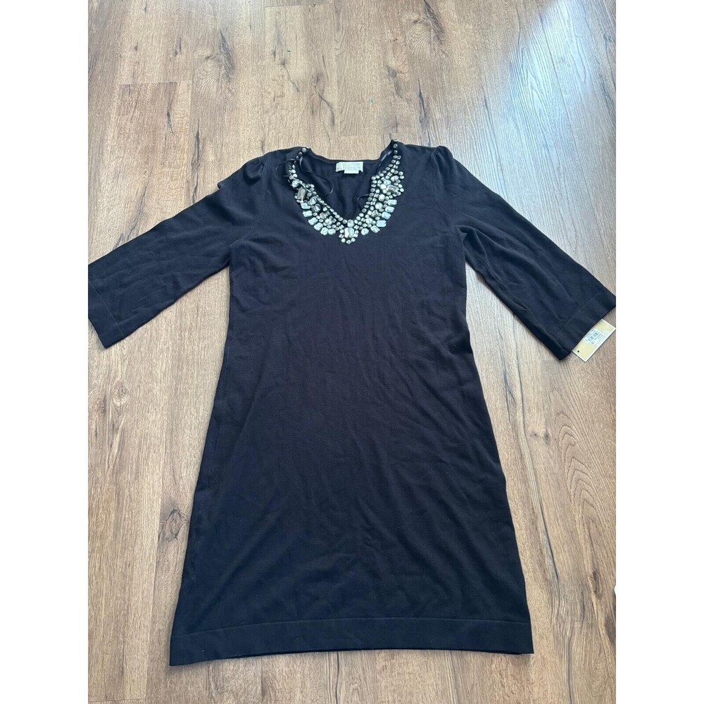 MICHAEL Michael Kors Black long sleeve Jeweled Dress M NWT